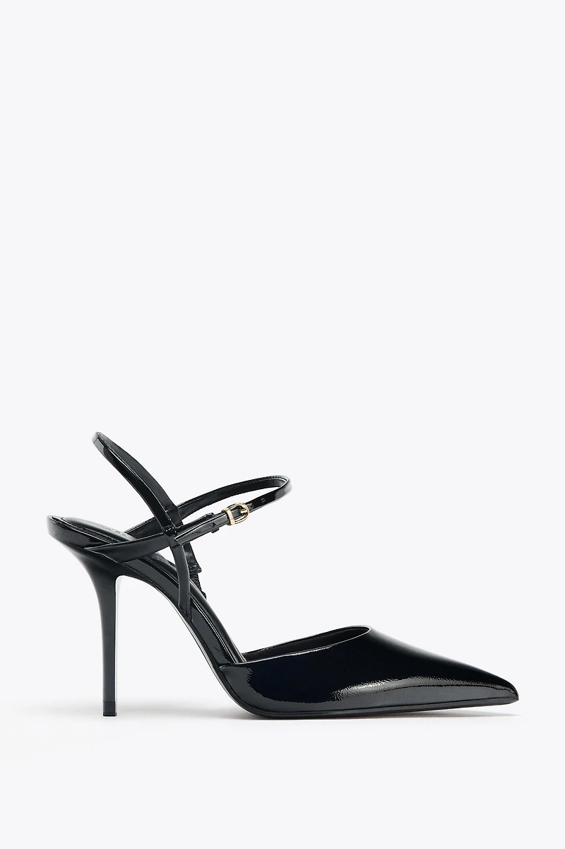 SLINGBACK ANKLE STRAP HEELS