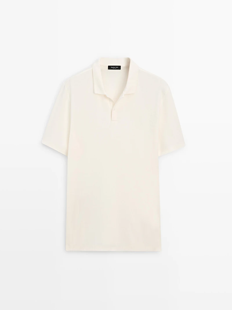 100% cotton textured knit polo shirt