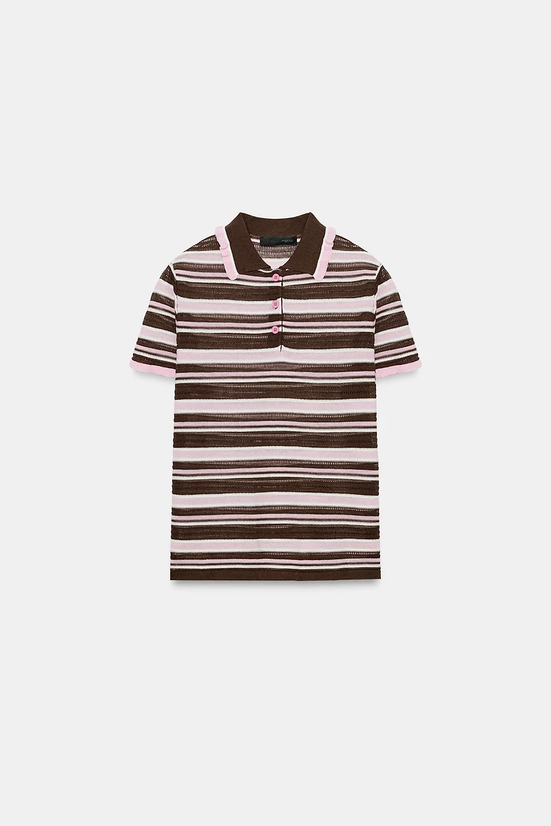 STRIPED KNIT POLO