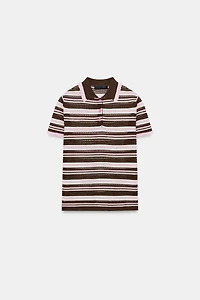 STRIPED KNIT POLO