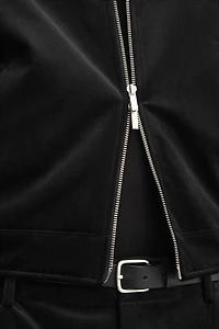 TEXTURED VELVET OVERSHIRT