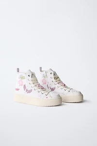 PRINTED HIGH-TOP SNEAKERS
