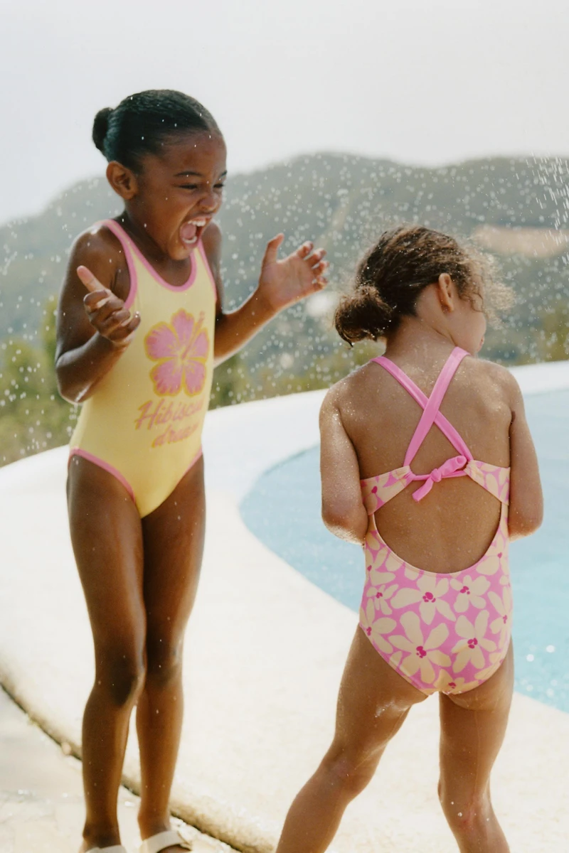 2-6 YEARS/ HIBISCUS FLOWER SWIMSUIT