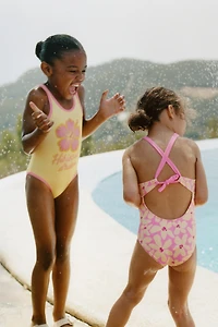 2-6 YEARS/ HIBISCUS FLOWER SWIMSUIT