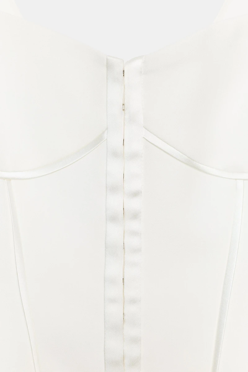 SATIN TRIM BUSTIER TOP