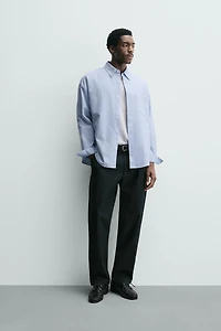 PLEATED TEXTURED PANTS
