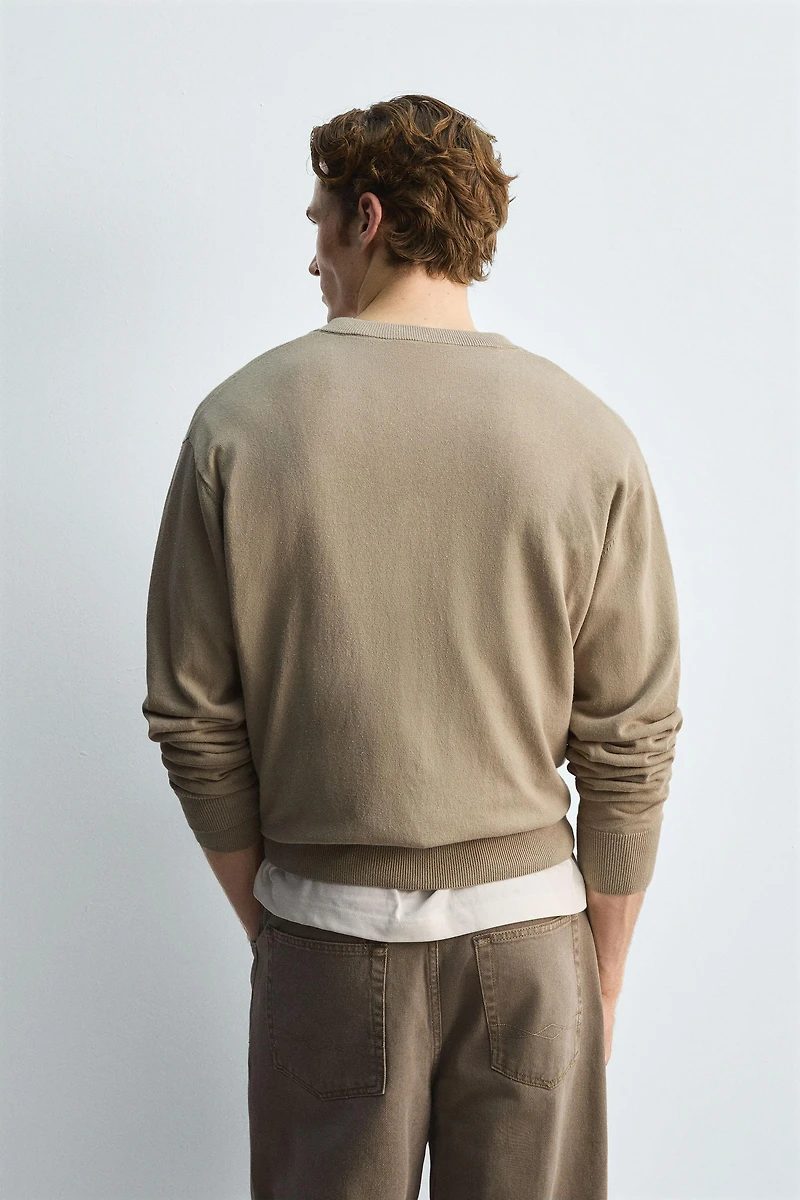 COTTON-RAMIE CARDIGAN