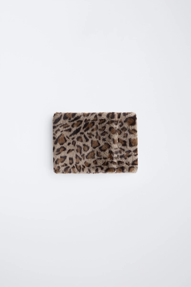 COL EFFET FOURRURE ANIMAL PRINT