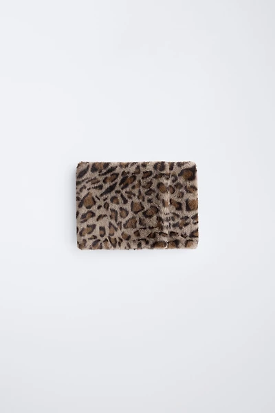 COL EFFET FOURRURE ANIMAL PRINT