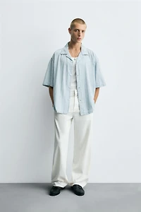 CHEMISE DÉLAVÉE JACQUARD RAYURES