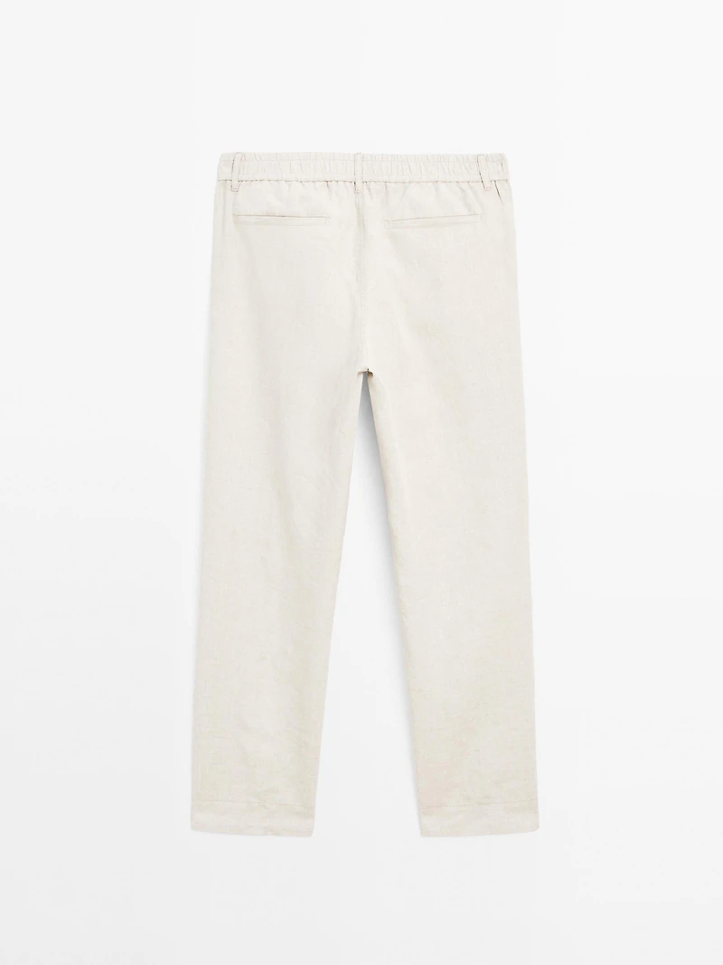 100% linen jogger fit trousers