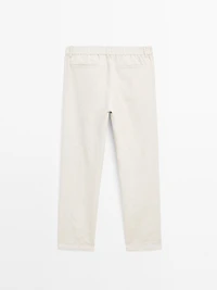 100% linen jogger fit trousers