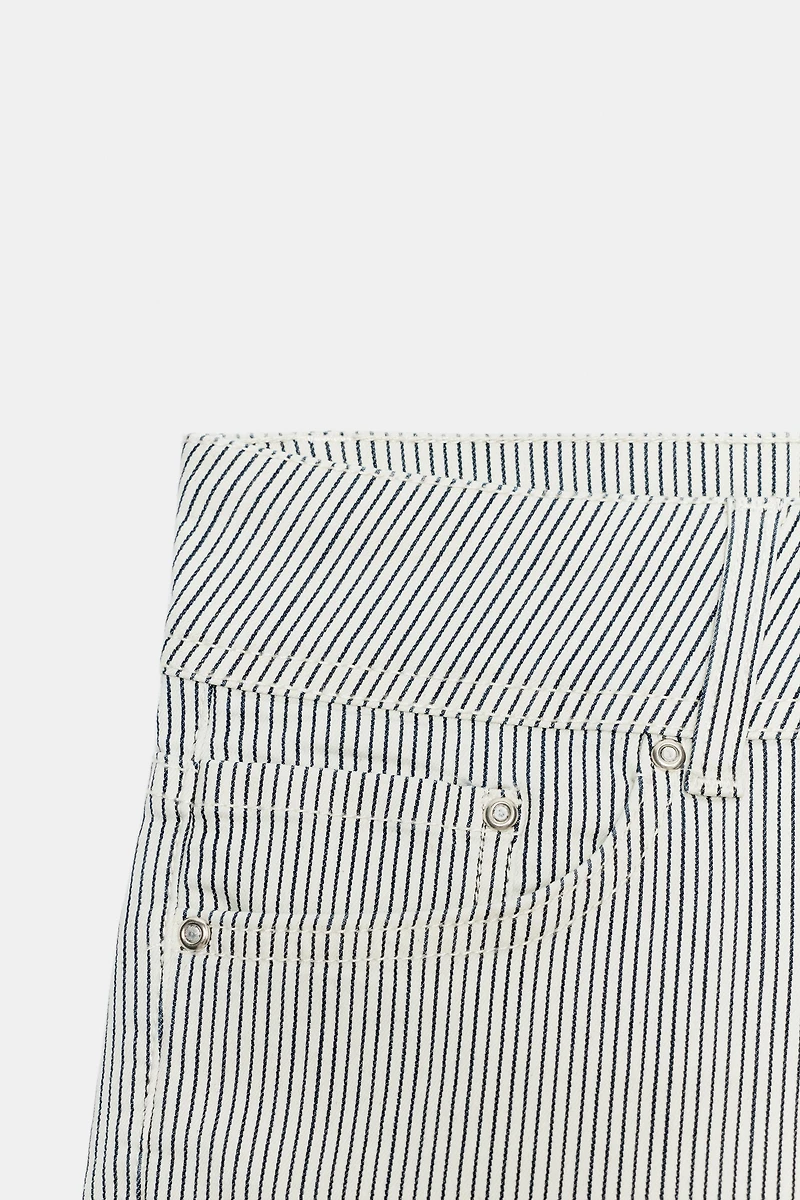 PINSTRIPE MINI SHORTS