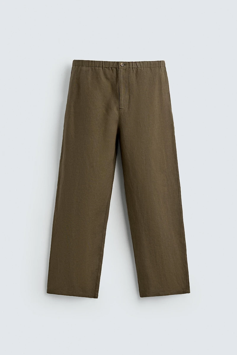 100% LINEN RELAXED FIT PANTS