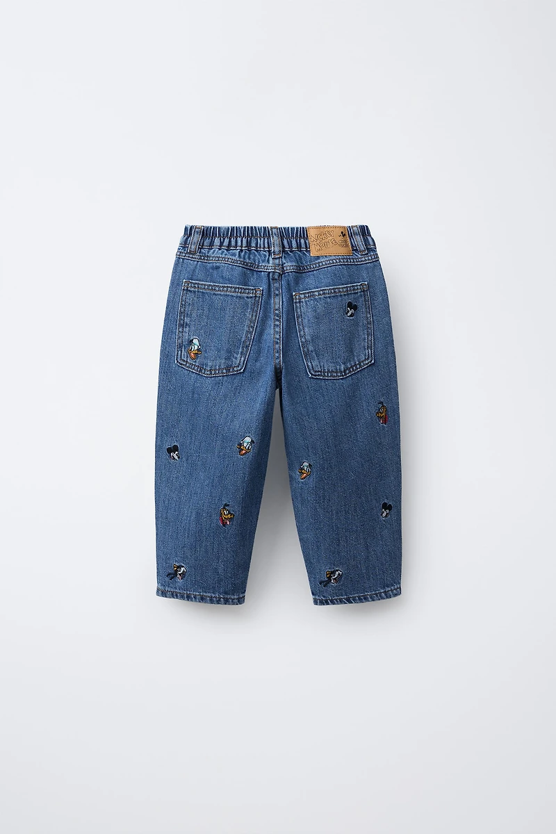 MICKEY MOUSE AND FRIENDS © DISNEY EMBROIDERED BAGGY JEANS