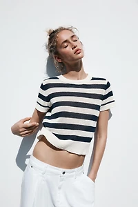 STRIPED KNIT TOP