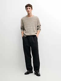 Total look linen darted trousers