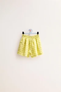 ZARA TIMELESS - SHORT À CARREAUX AVEC LIN