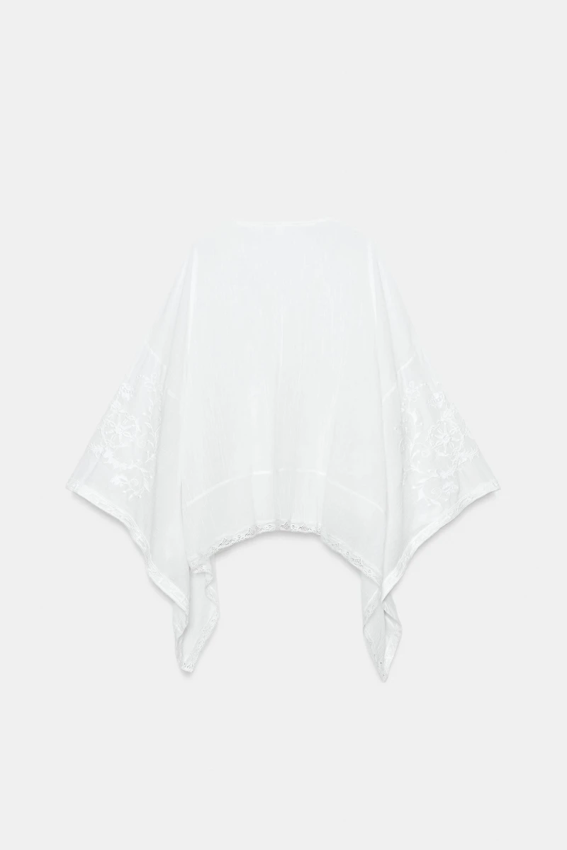 ZW COLLECTION EMBROIDERED CAPE BLOUSE
