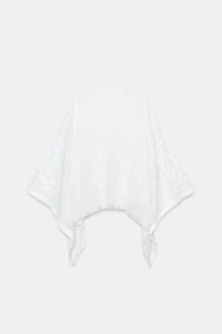 ZW COLLECTION EMBROIDERED CAPE BLOUSE