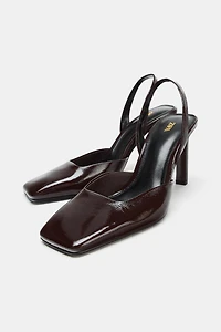 LEATHER SLINGBACK HEELS