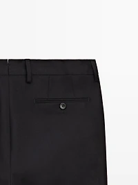 Wool blend flannel suit trousers
