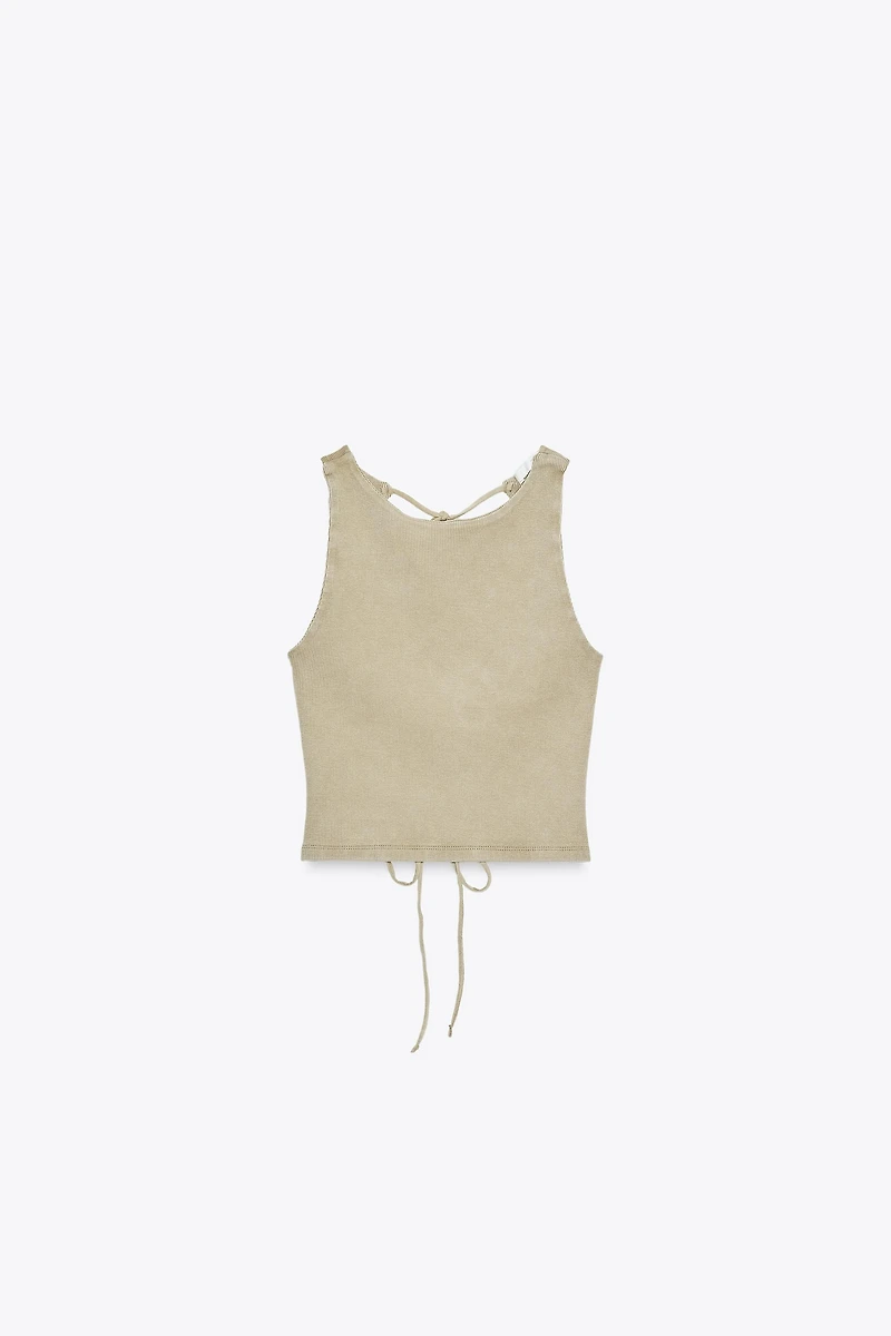 RIB OPEN BACK T-SHIRT
