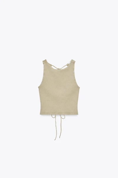 RIB OPEN BACK T-SHIRT