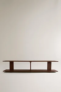 ELM WOOD SHELVING UNIT WITH TWO SHELVES
