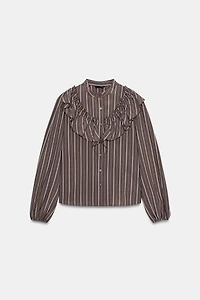 CHEMISE À RAYURES ET VOLANTS