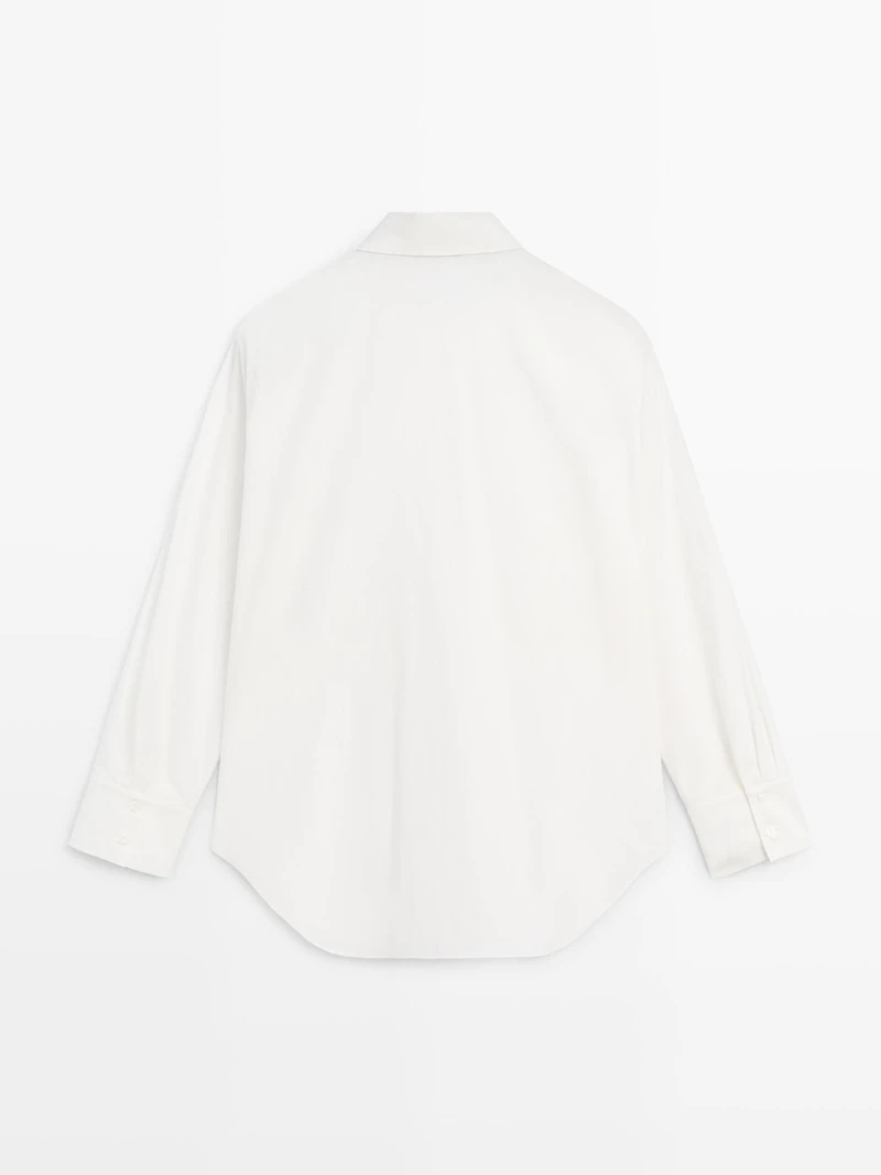 Chemisier plastron 100 % coton