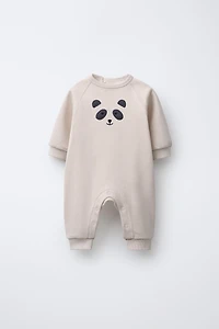 COMBINAISON EN MOLLETON BRODÉ OURS