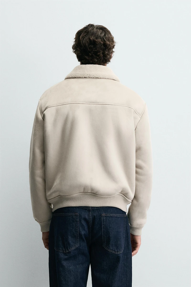 VESTE EFFET DAIM BI-MATIÈRE