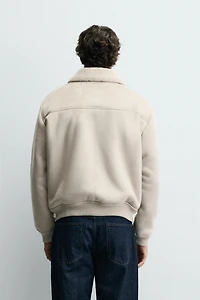 VESTE EFFET DAIM BI-MATIÈRE
