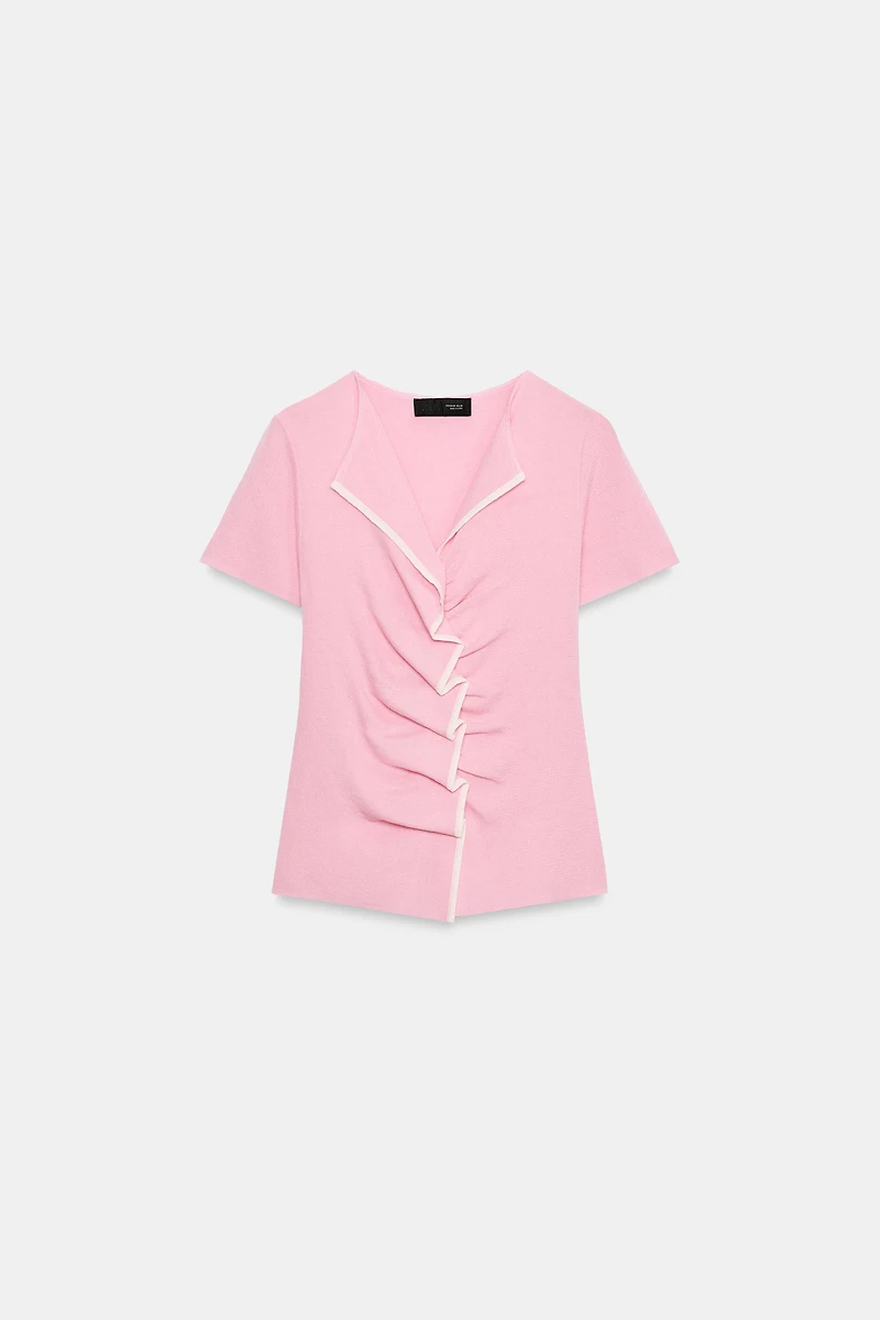 RUCHED KNIT TOP