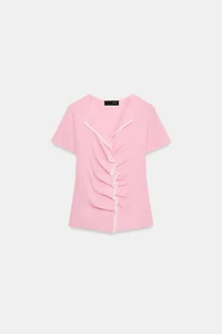 RUCHED KNIT TOP