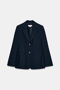 PINSTRIPE BLAZER WITH SHOULDER PADS