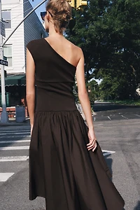 ROBE ASYMÉTRIQUE BIMATIÈRE