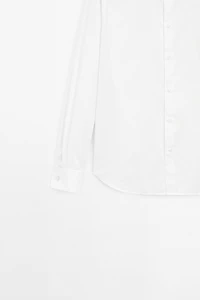 Slim fit cotton shirt with double cuffs