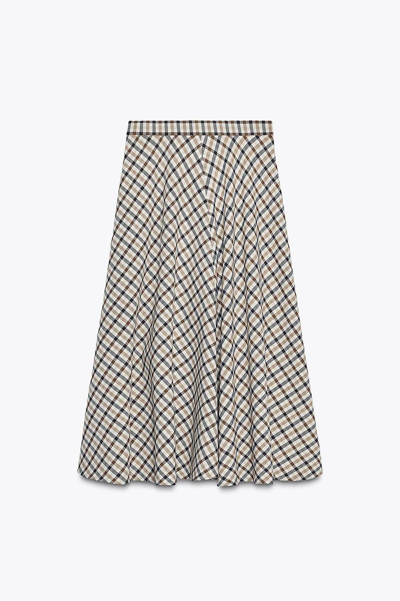 PLAID CAPE SKIRT ZW COLLECTION