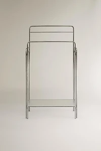 STEEL AND GLASS TOWEL RACK