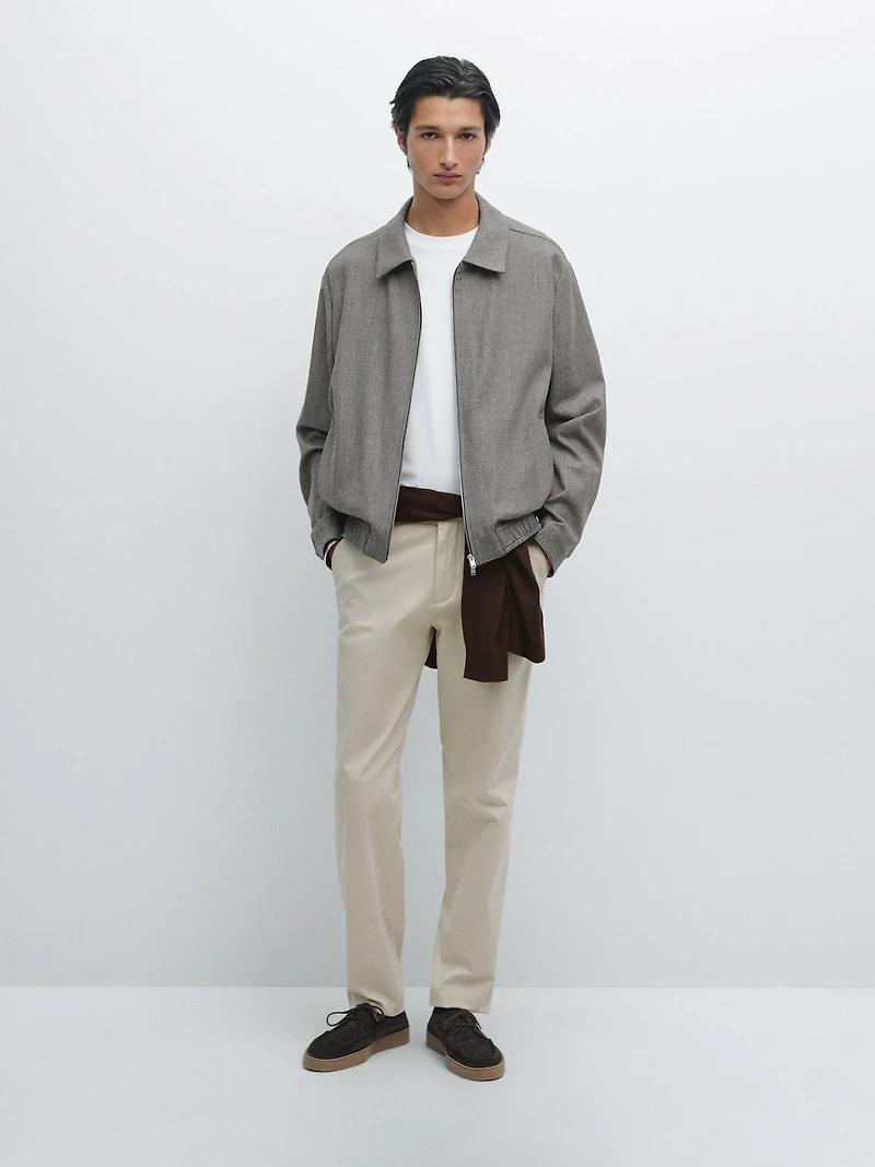 100% cotton slim fit trousers