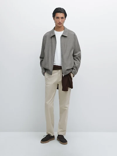 100% cotton slim fit trousers