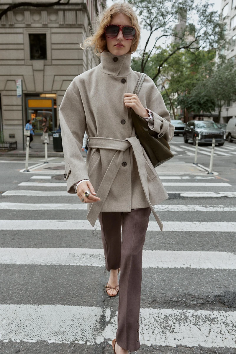 MANTEAU COL DOUBLE POSITION SOFT