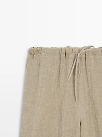 Linen blend sarouel trousers