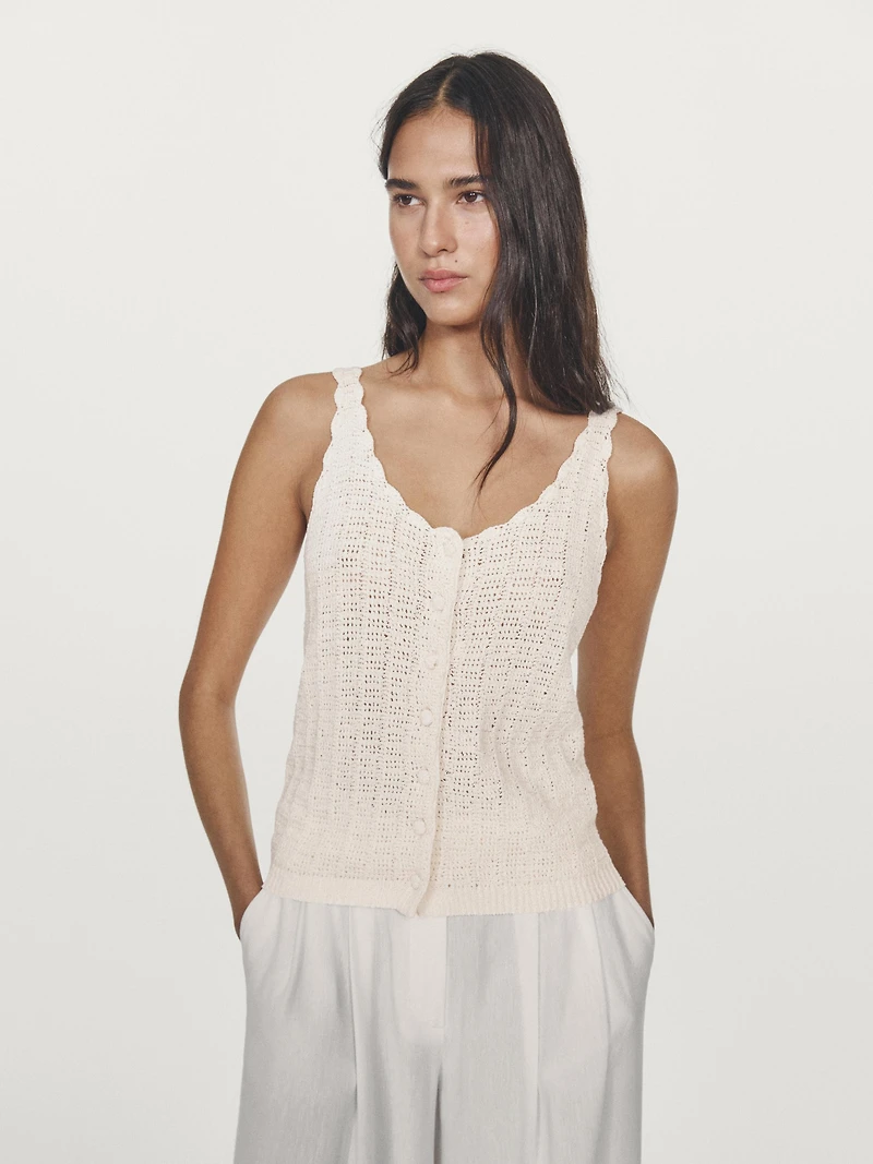 Top crochet avec boutons