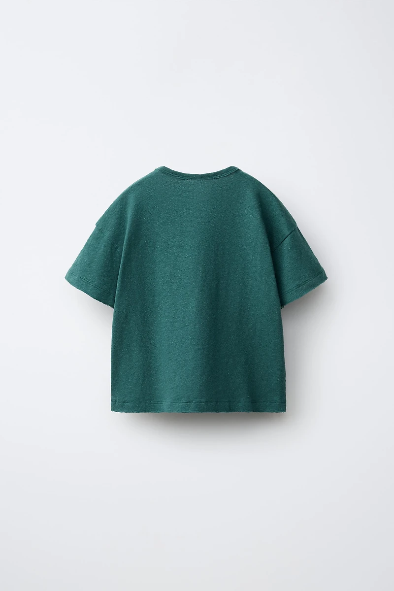 COTTON AND LINEN T-SHIRT