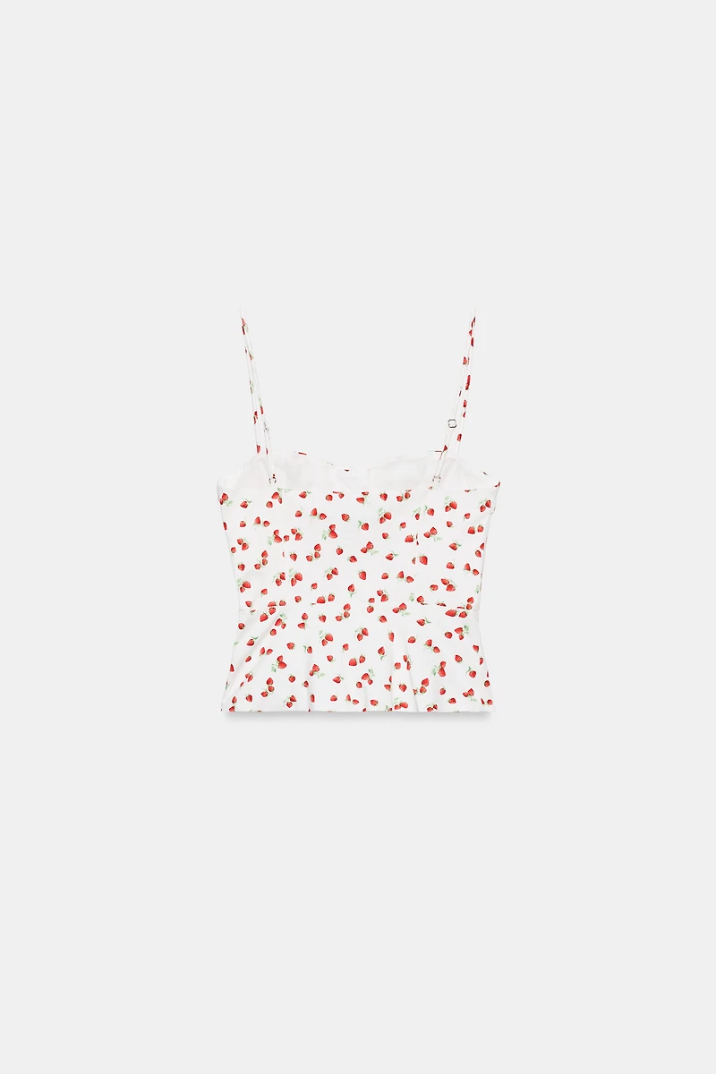 STRAWBERRY PRINT CORSET TOP