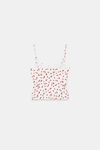 STRAWBERRY PRINT CORSET TOP
