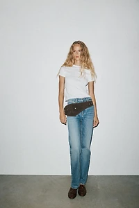 TRF STRAIGHT LEG JEANS WITH A HIGH WAIST